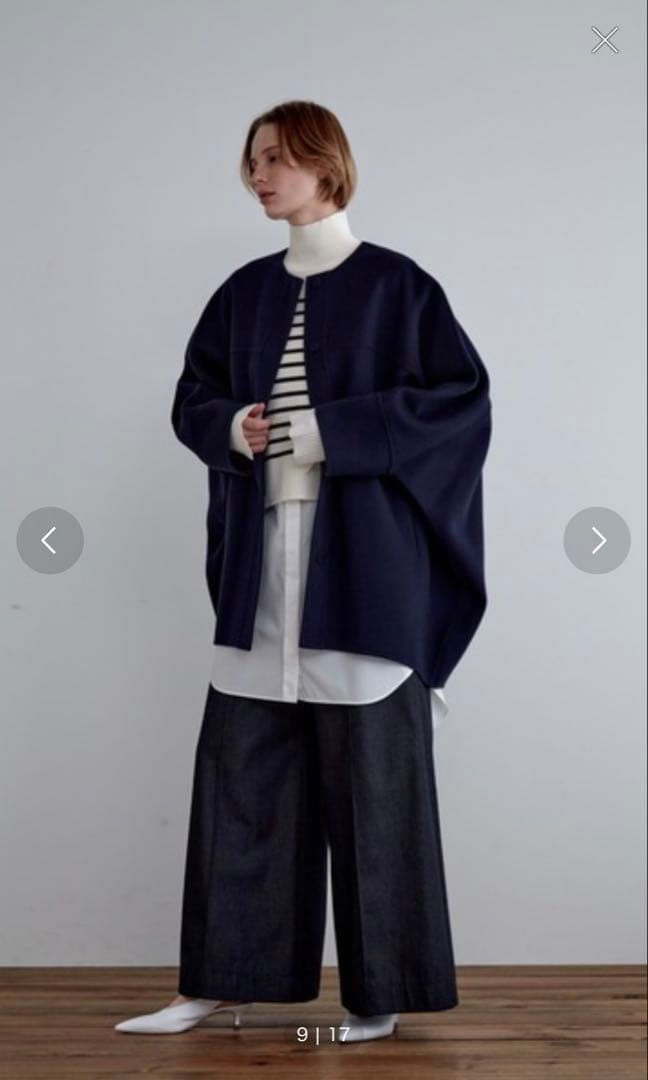 最終値下げ　ルフィル　ソフトウールリバーコート　ネイビー　サイズ1