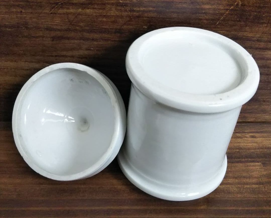 【希少】2点セット 古い白磁の軟膏壺 薬瓶 アンティーク
