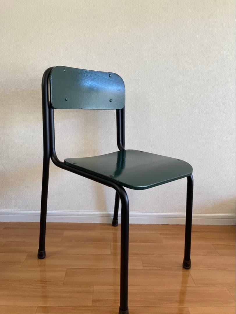 リメイク 学校椅子 緑色 グリーン イス チェア 学習 かわいい レトロ
