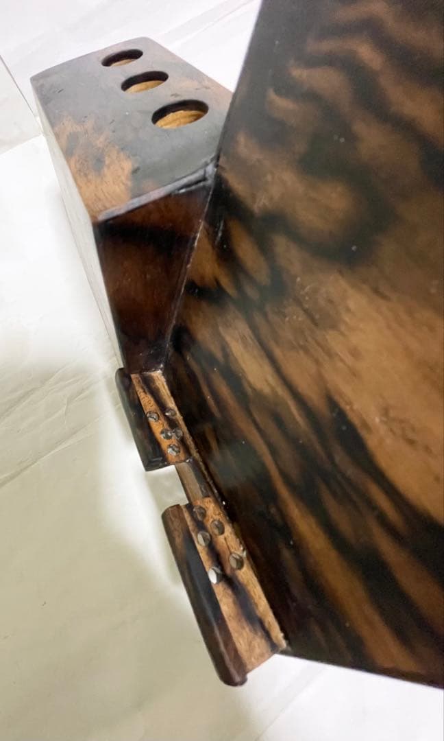 (確認用品) 黒柿一体型ペン立てスマホスタンド