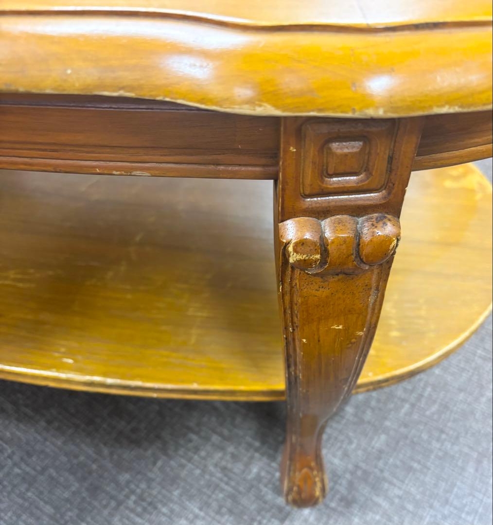 猫脚 天板 大理石 ローテーブル アンティーク