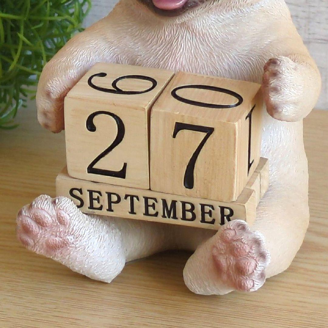 置物カレンダー】フレンチブルドッグ★犬グッズ卓上 置物 玄関オブジェ雑貨ウービア