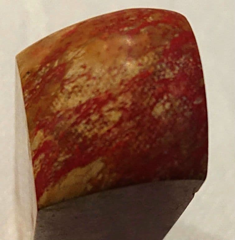 鶏血石　印材赤と金のマーブル模様 約7cm