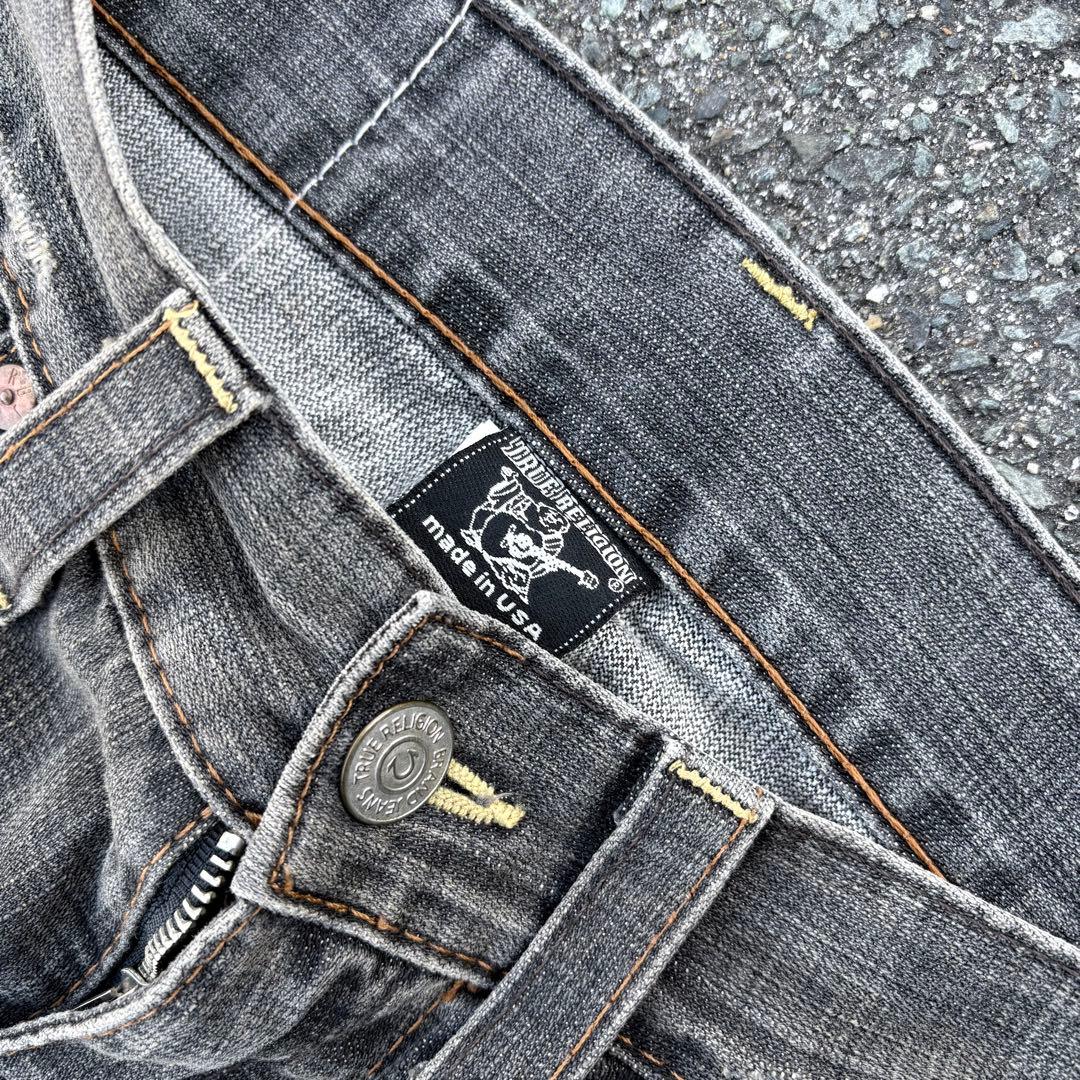 00s USA製 TRUE RELIGION ブラック フレアデニムパンツ 28