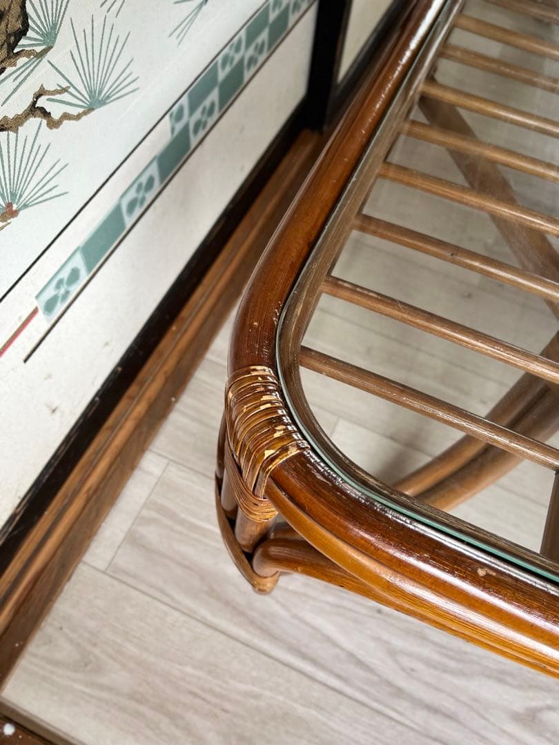 藤ラタン　ローテーブル　センターテーブル