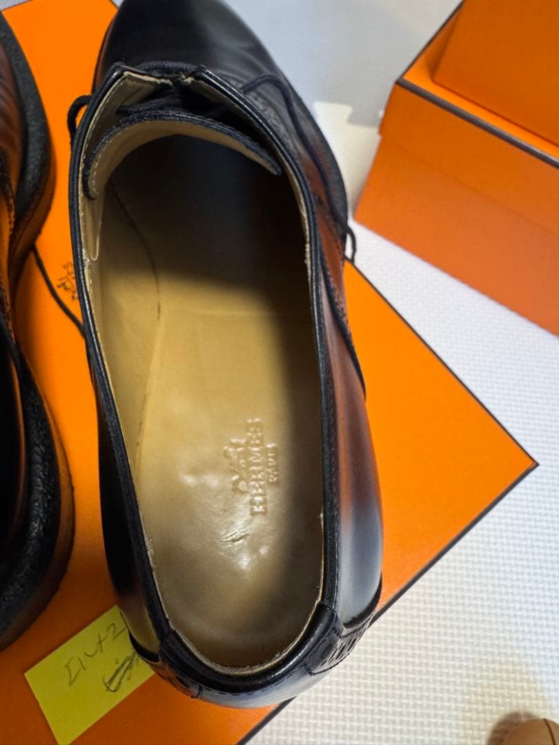 エルメス ブラックブローグレザー オックスフォード