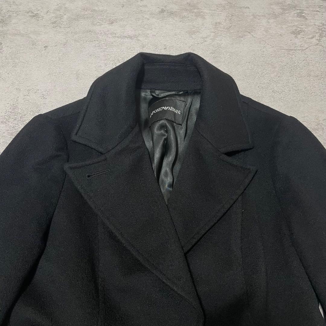 美品 EMPORIO ARMANI アルマーニ ロングコート M 黒 レディース
