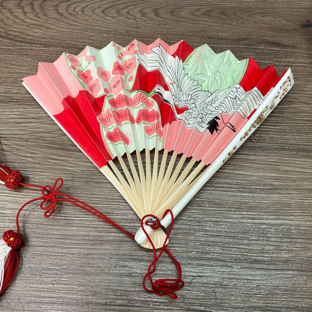 3F 七五三 7歳 女の子 結び帯 はこせこ 小物 フルセット オレンジ 扇子