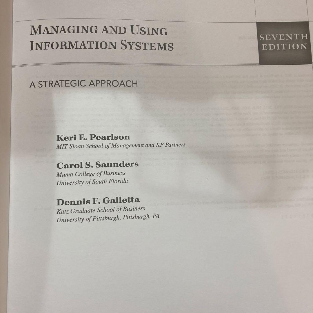 Managing & Using Information Systems 第7版