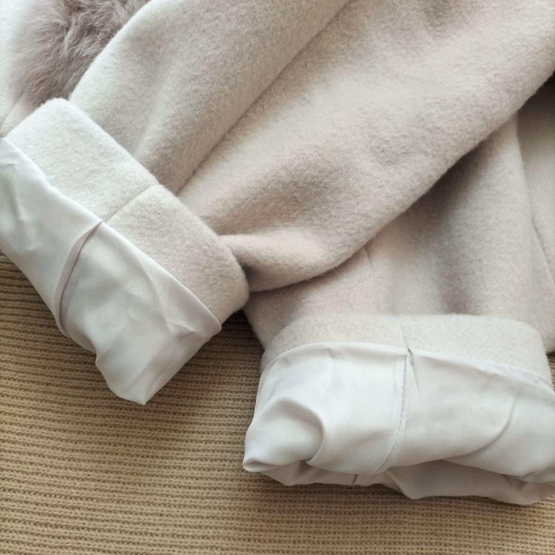 美品♡アプワイザーリッシェ　2WAY ファーノーカラーコート　ピンクベージュ S