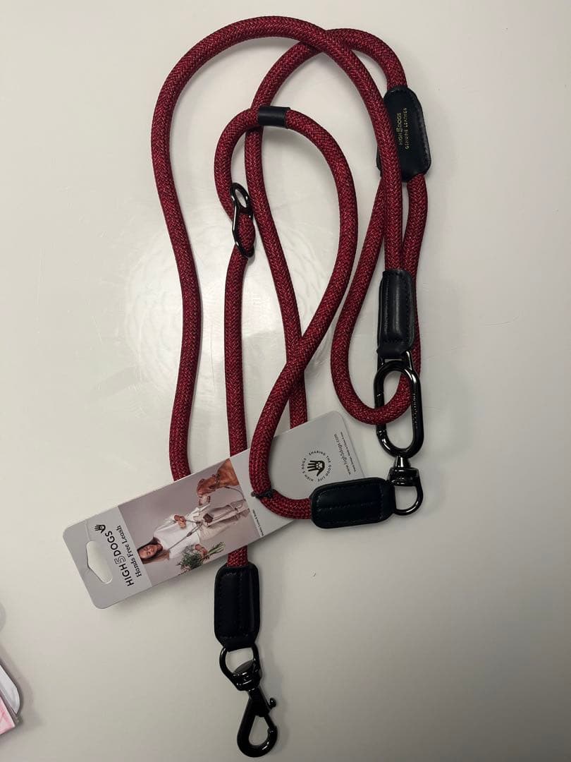 HIGH 5 DOGS ハンズフリーリーシュ　13㎜(Black Red)