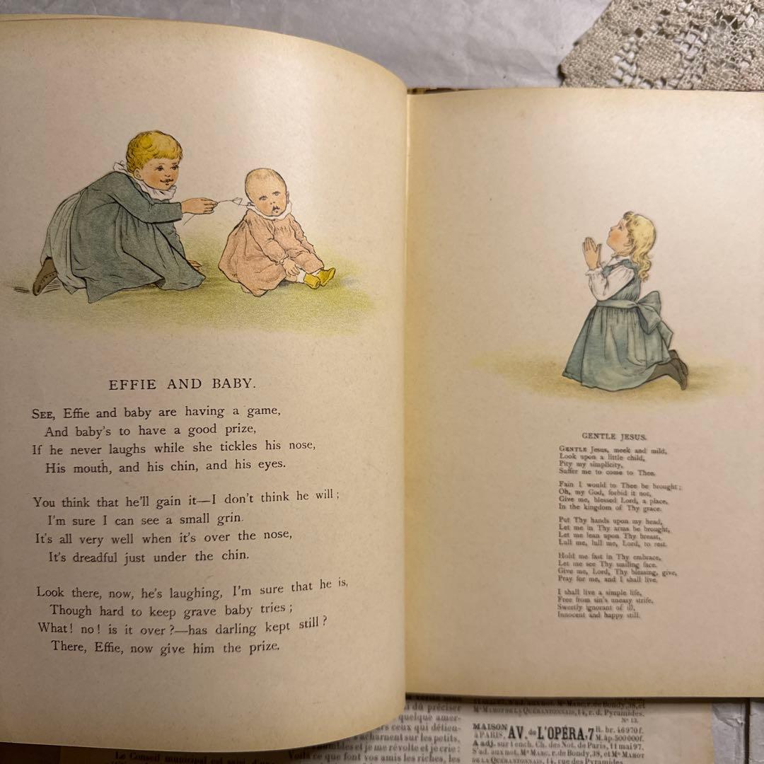 稀少1890年アンティーク愛らしい絵本ヴィクトリアン洋書ジャンクジャーナル古書