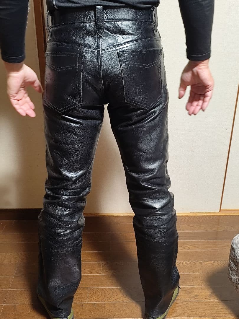 Back Drop レザーパンツ 31 ブラック