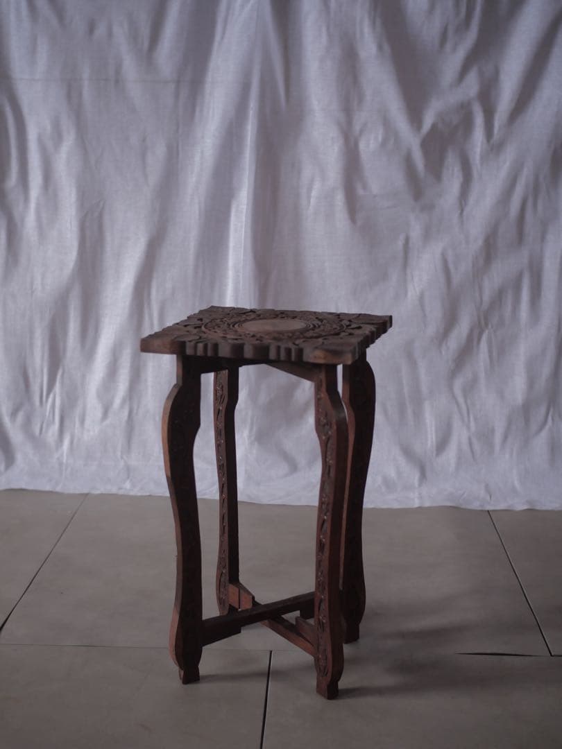 台　インド　花台　展示台　折り畳み式　古家具　古道具　アンティーク　昭和レトロ