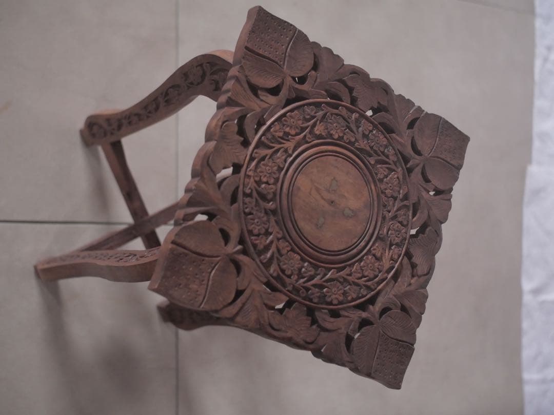 台　インド　花台　展示台　折り畳み式　古家具　古道具　アンティーク　昭和レトロ