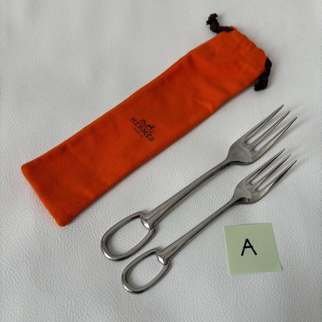 美品 エルメス アトラージュ　ディナーフォーク ステンレススティール 保存袋　A