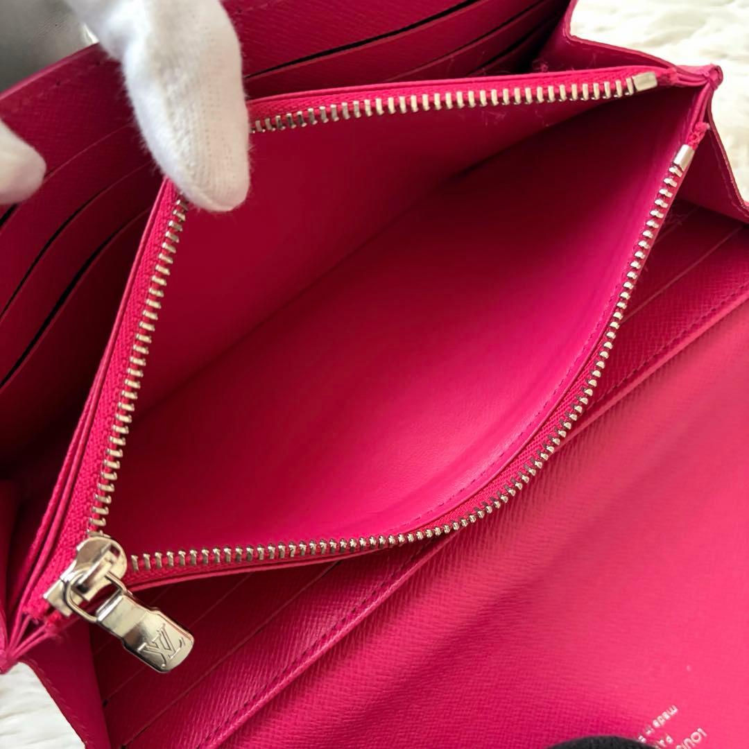 ルイヴィトン ポルトフォイユサラ　ノワール　ホットピンク　エピレザー　長財布