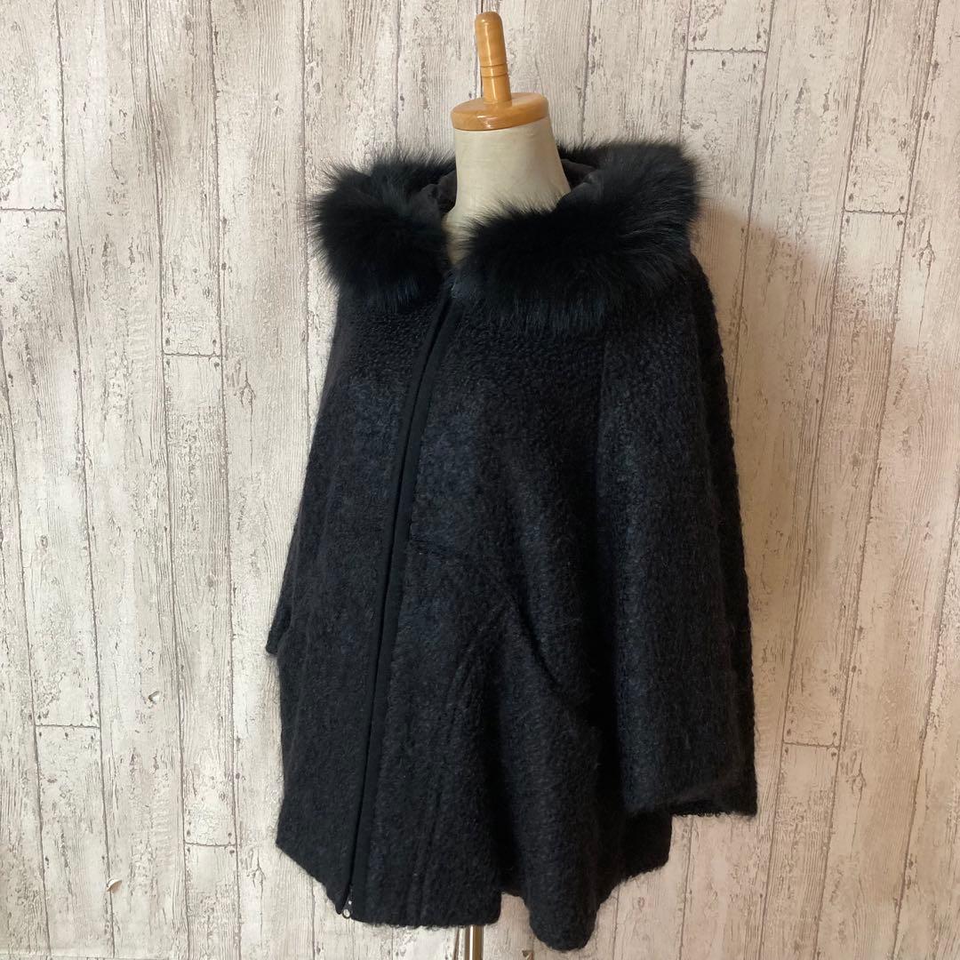 Diagram ダイアグラム フォックスファー モヘヤ ケープコート ポンチョ