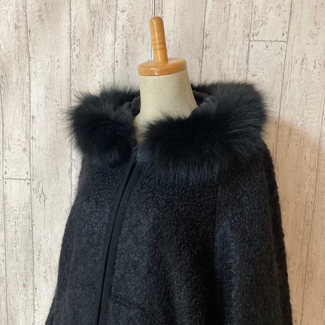 Diagram ダイアグラム フォックスファー モヘヤ ケープコート ポンチョ