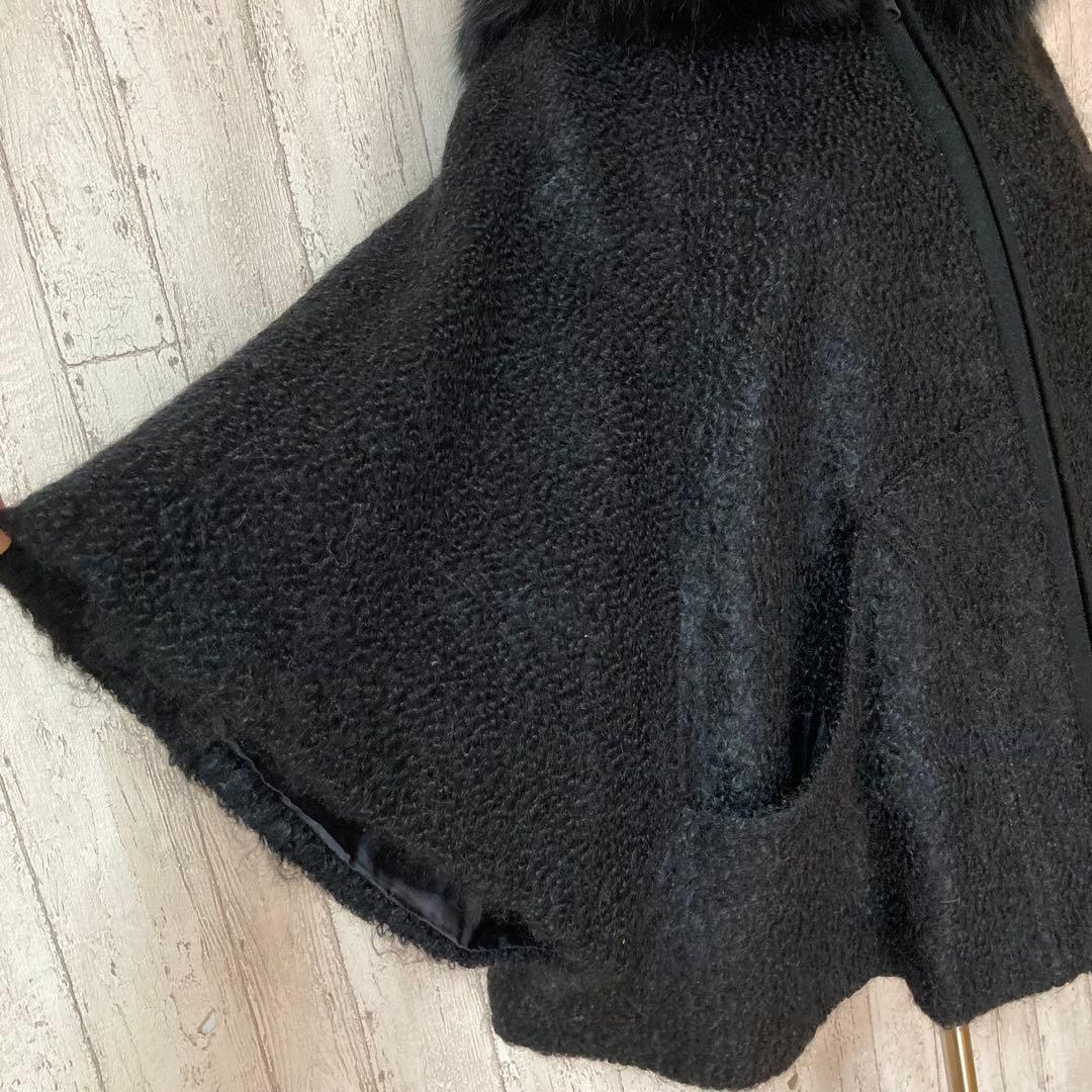 Diagram ダイアグラム フォックスファー モヘヤ ケープコート ポンチョ