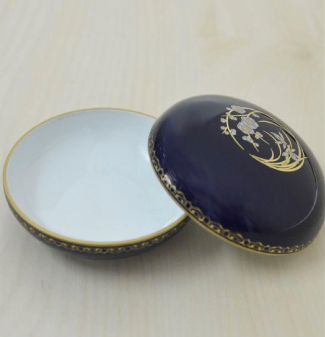 【新品未使用品】【香蘭社】ルリ金彩梅春蘭　ボンボニエール