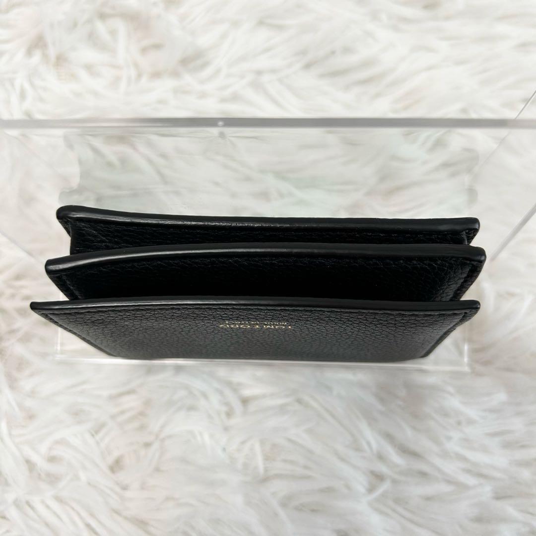 TOM FORD トムフォード レザー カードケース 名刺入れ ブラック シボ革