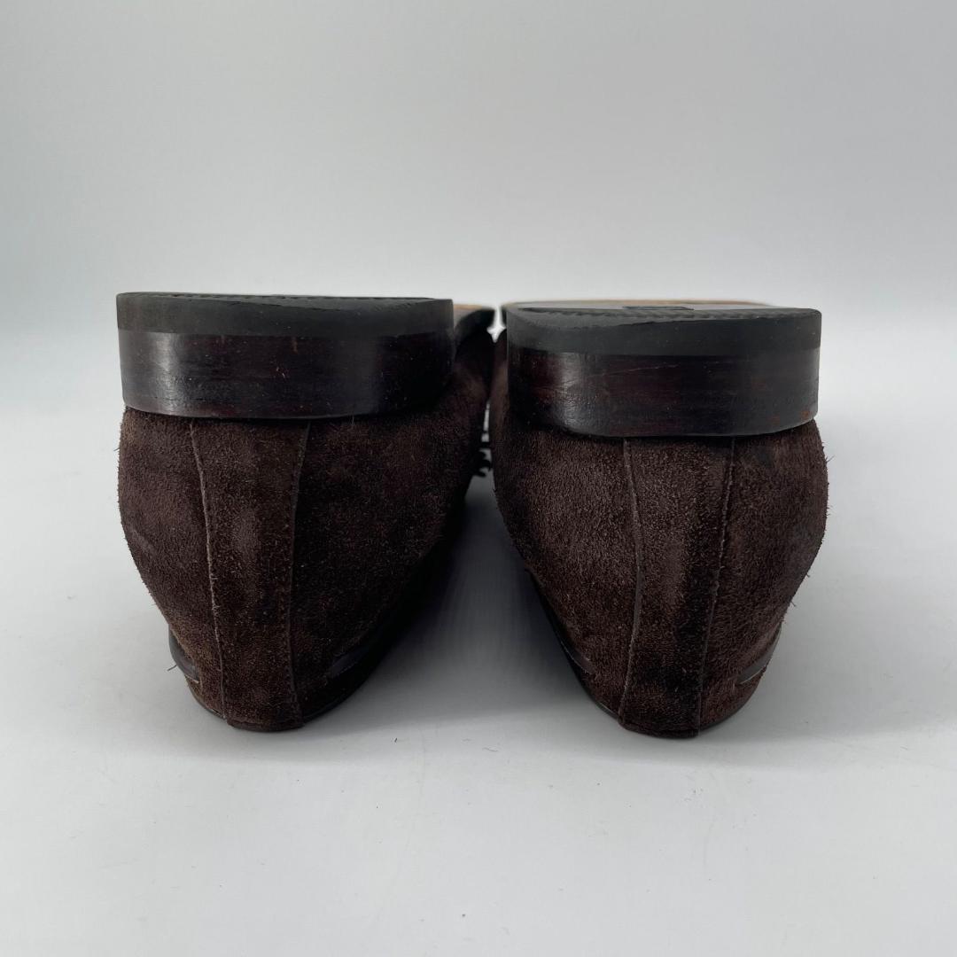 16072✨良品✨サントーニ スエード タッセルローファー 6 1/2 ブラウン