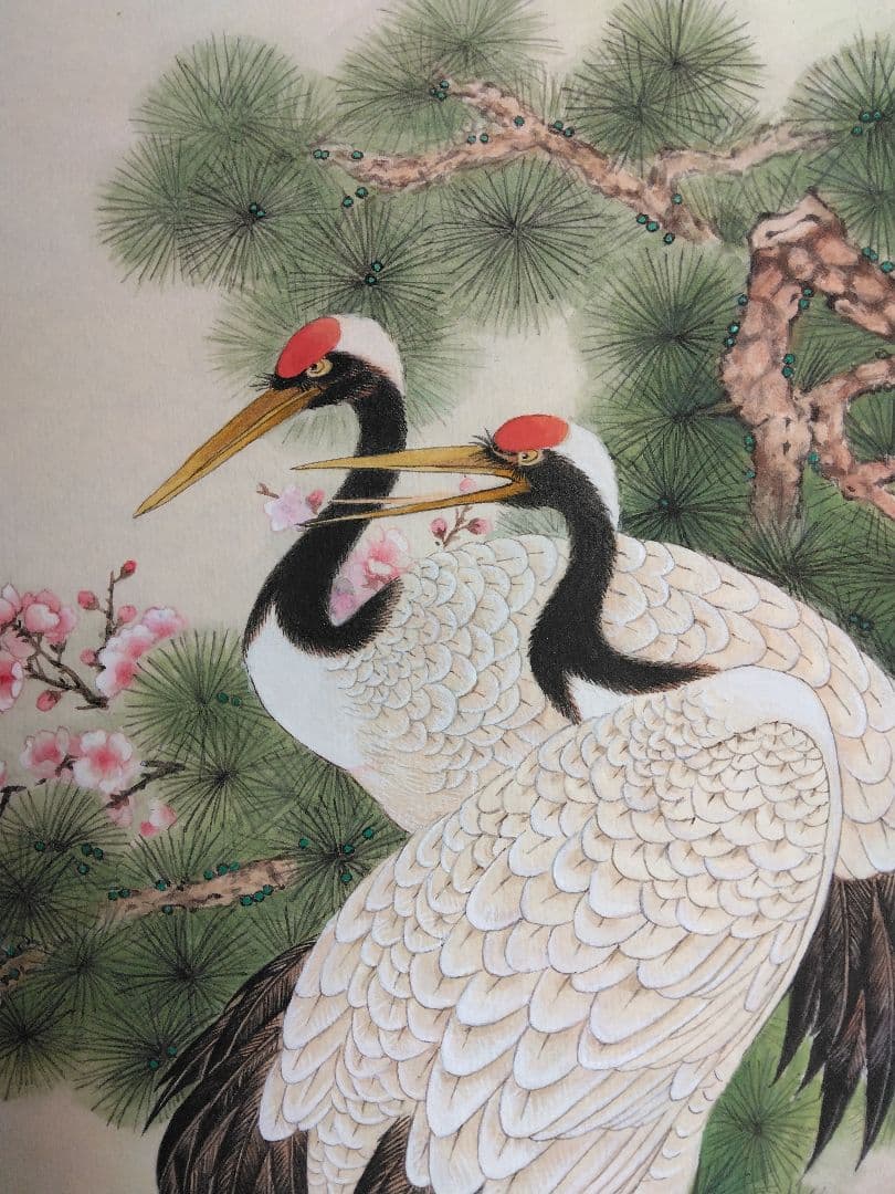 松鶴長春　水墨画