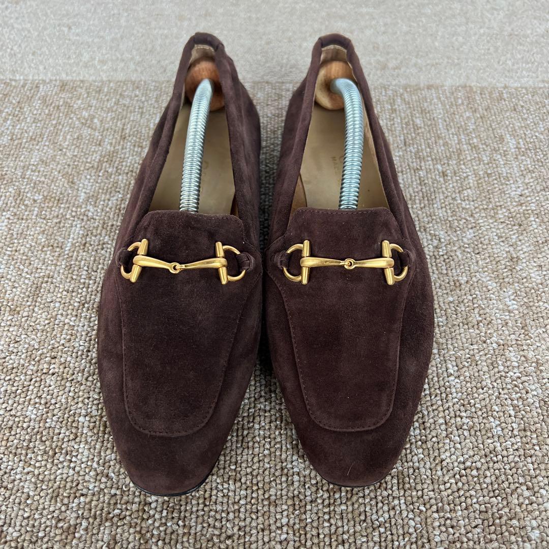 GUCCIブラウン スエード ローファー MADE IN ITALY37.5