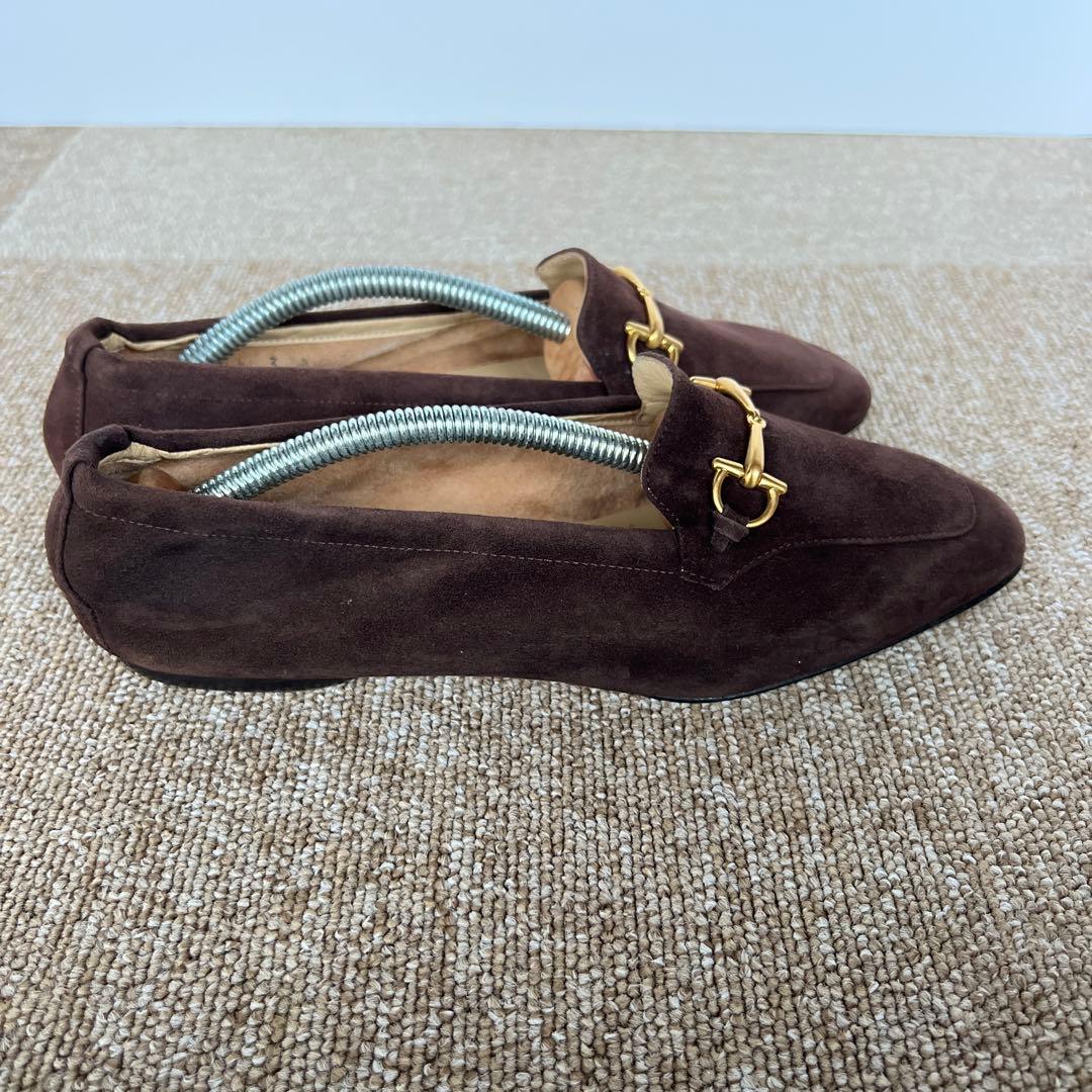 GUCCIブラウン スエード ローファー MADE IN ITALY37.5