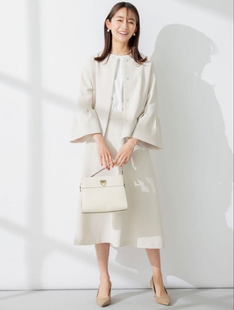 組曲　コンフォートダブルドレープ ノーカラージャケット 入学式　卒業式