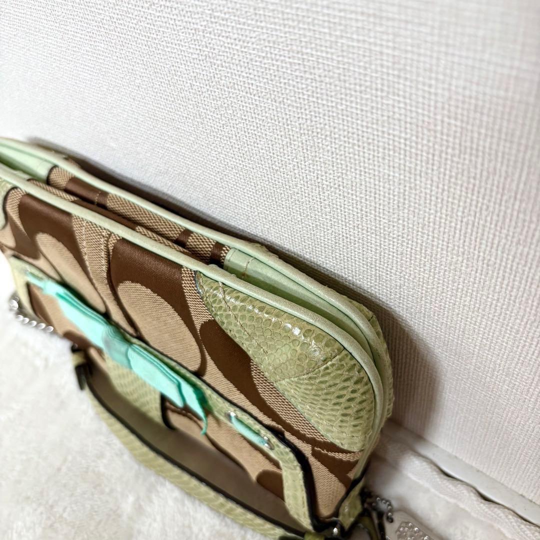 バッグ Coach Soho Python Stone Shoulder Bag