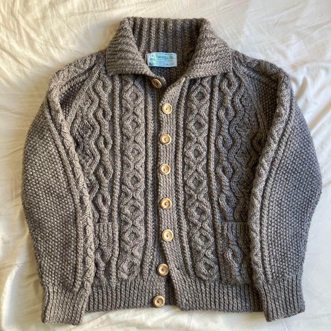 インバーアラン 3A カーディガン スコットランド製 ハンドニット