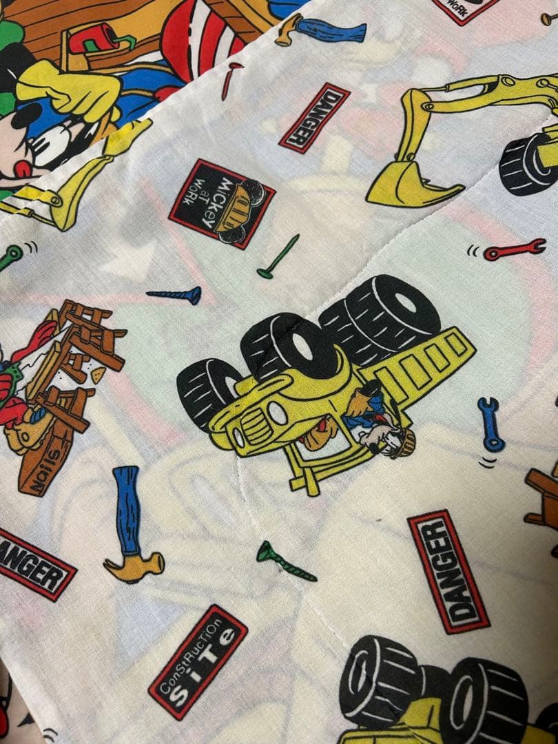 工事ミッキー　ビンテージシーツ