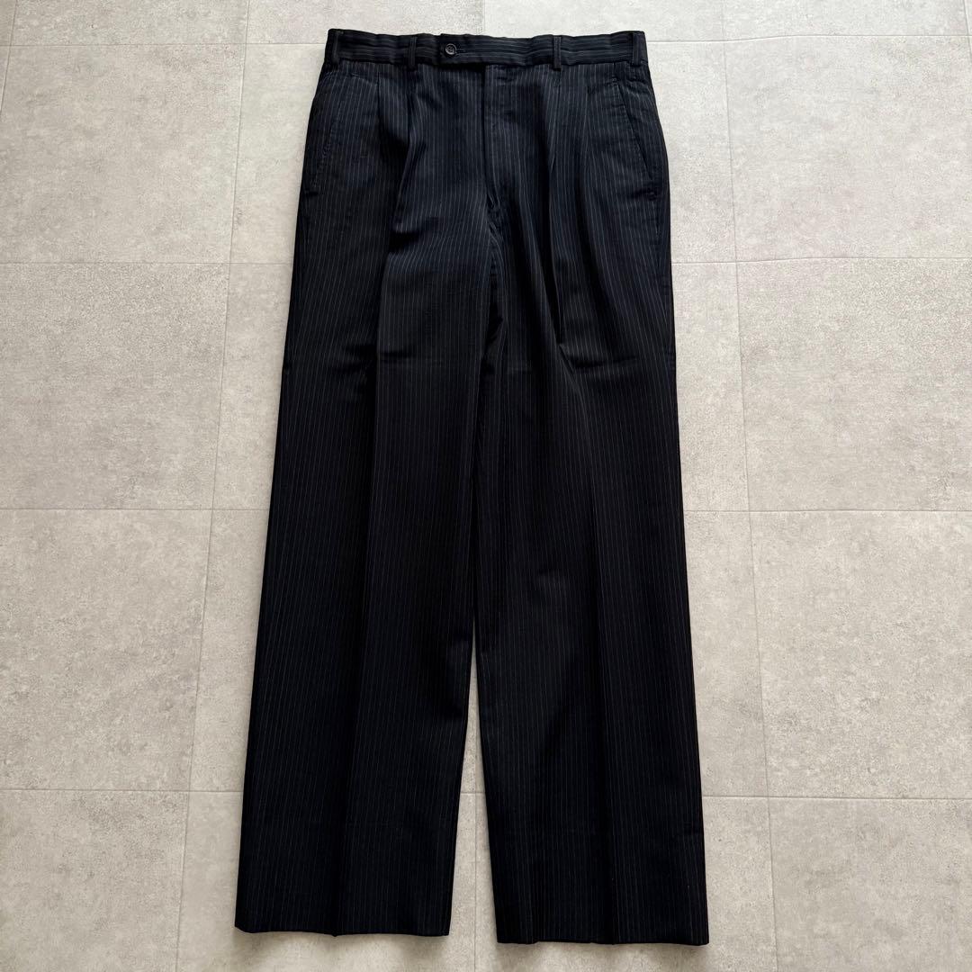 コムデギャルソンオム　80年代　セットアップ　ストライプ　黒　M