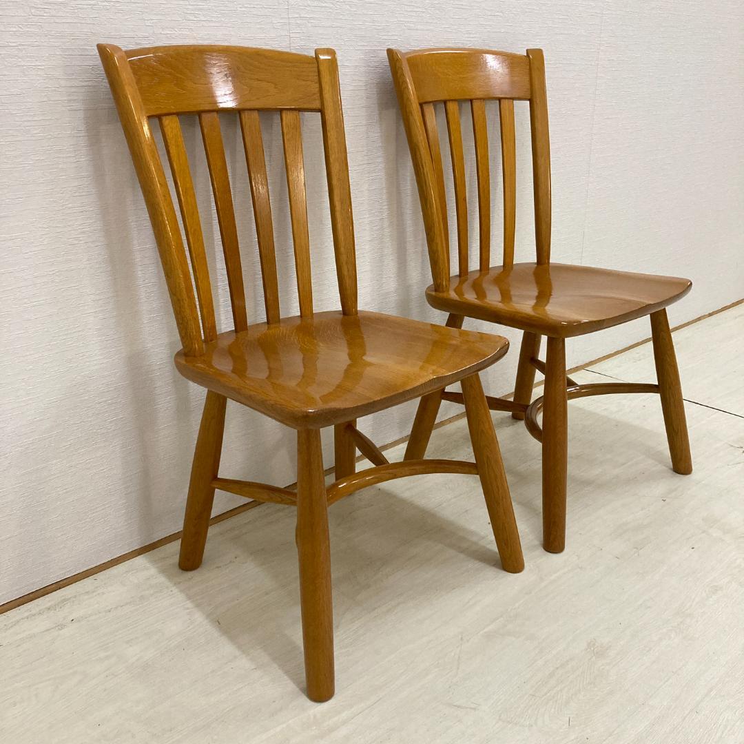 【柏木工】ダイニングチェア　椅子　ウインザーチェア　２脚セット