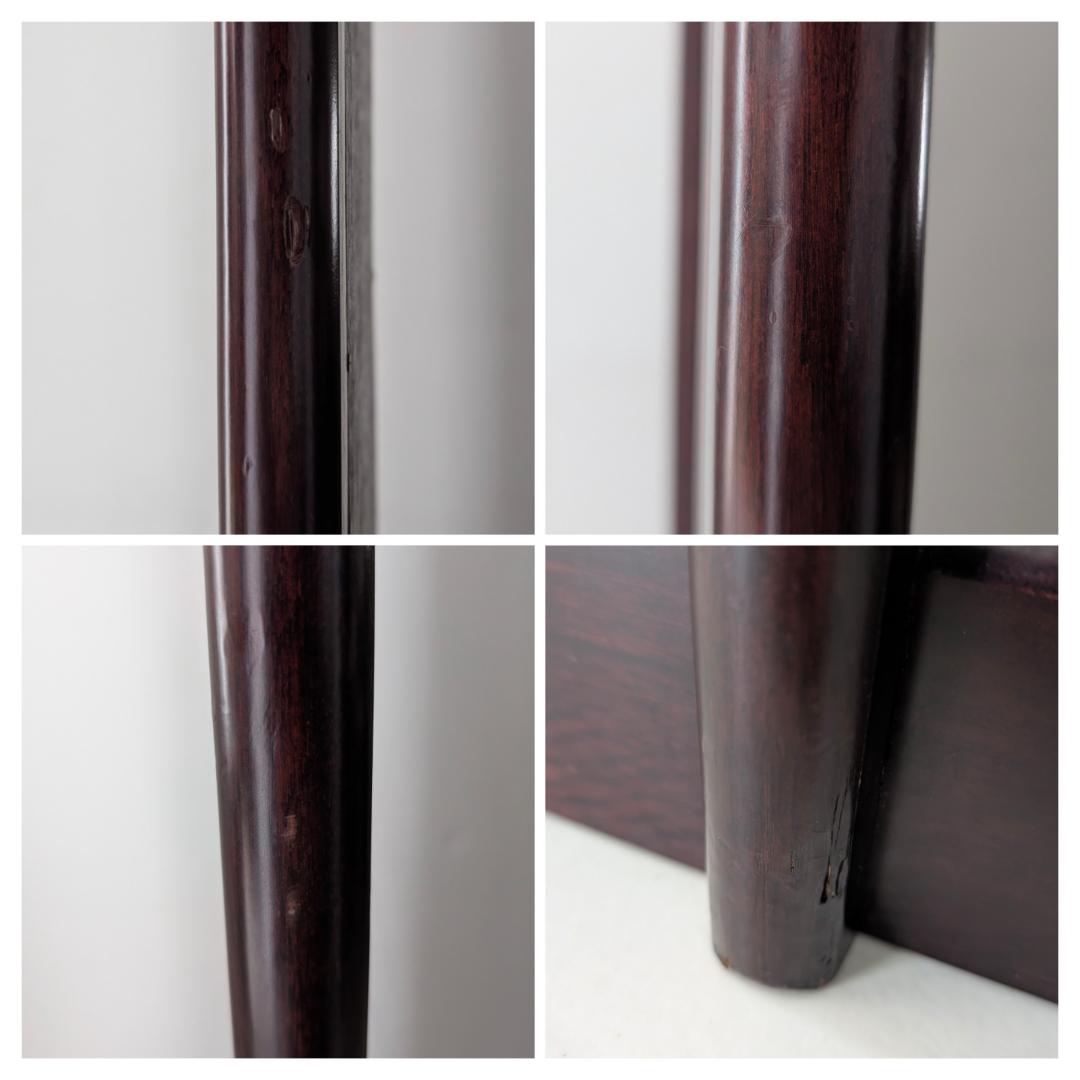 ビンテージ ウッド スタンドミラー 木製 姿見 ブナ 無垢材 ダークブラウン