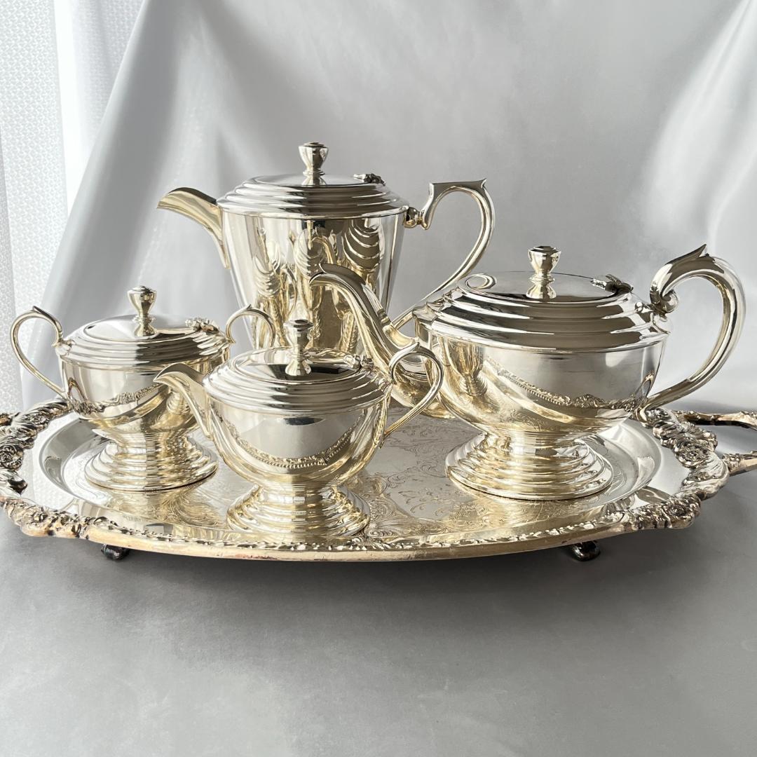 【SILCRAFT】 アール・デコ ティーサービス 4点 ティーポット