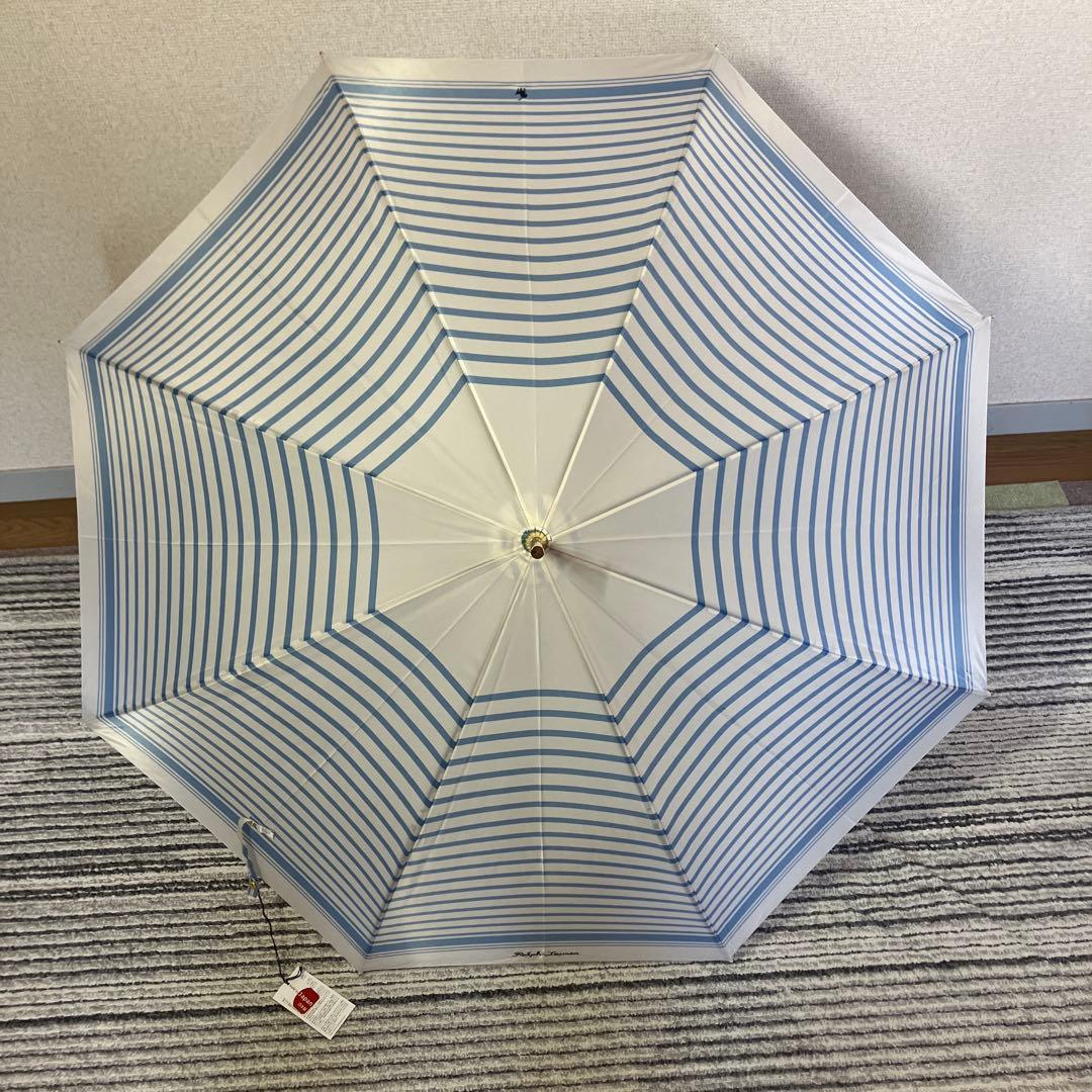 【未使用品】ポロラルフローレン ボーダー 長傘 ブルー 60cm