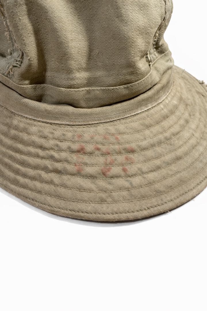 40s us.army ミリタリーハット　HBT ステンシル　襤褸