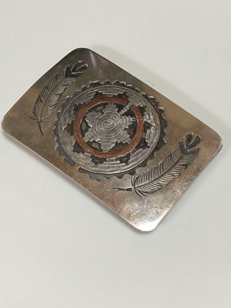 フェザー　STERLING バックル　vintage