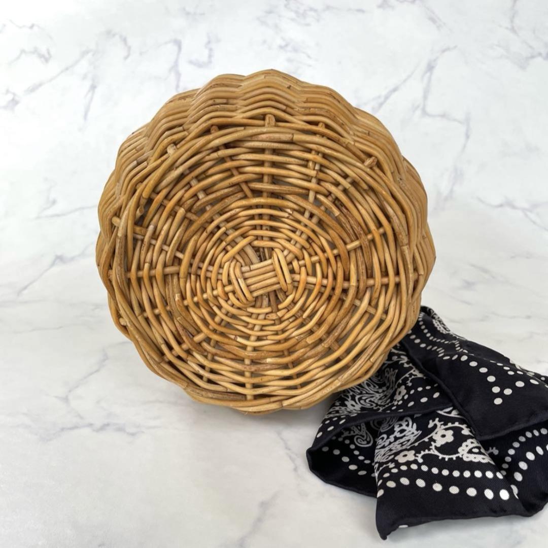 マニプリ manipuri カゴバッグ かご レザーハンドル スカーフセット