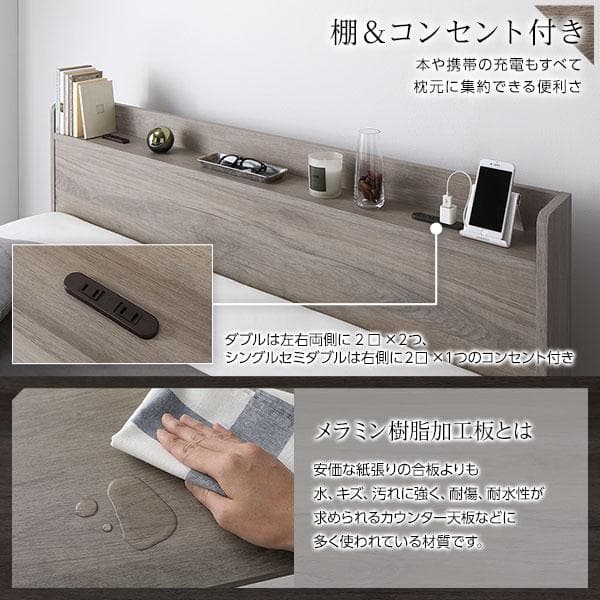 ベッド シングル ベッドフレームのみ グレージュ ds-2423291