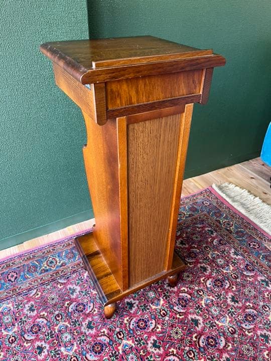 カリモク 電話台 花台 インテリア 木製 アンティーク ビンテージ