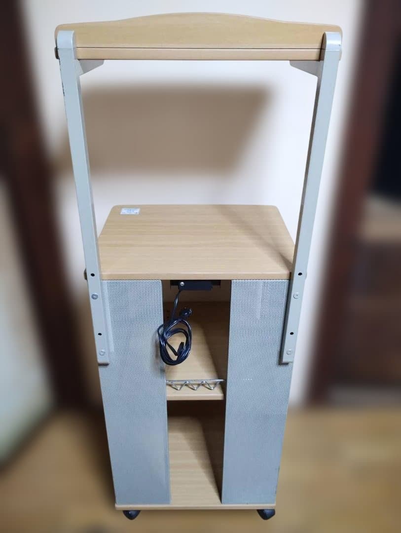 レンジ台レンジラック4段電源2口スライド棚高耐荷重鋼板メッシュ頑丈設計キャスター