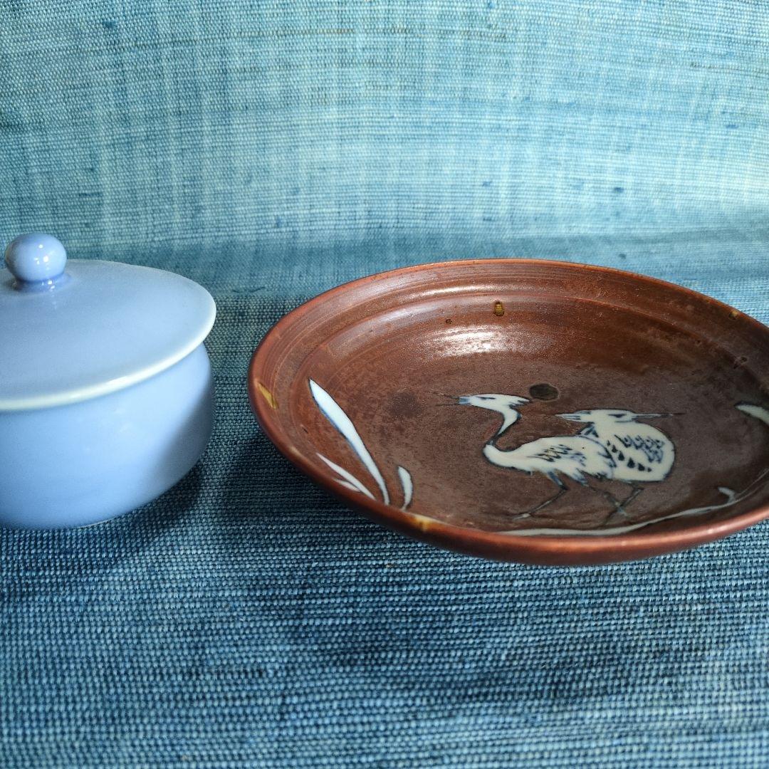 貴祥窯蓋付き湯呑みと中皿
