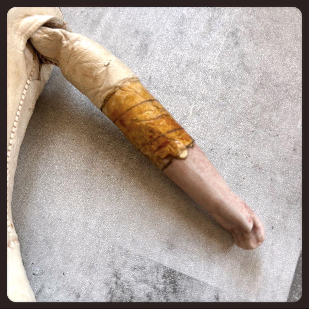 アンティーク ブロンド　チャイナヘッドドール　レザーボディ