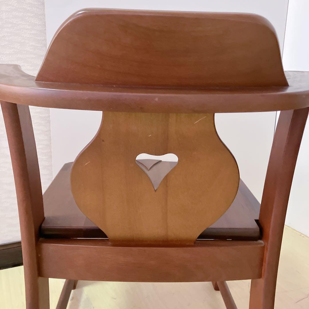 木製　ダイニングチェア　2脚セット　デザインチェア　アームレスチェア　ハート