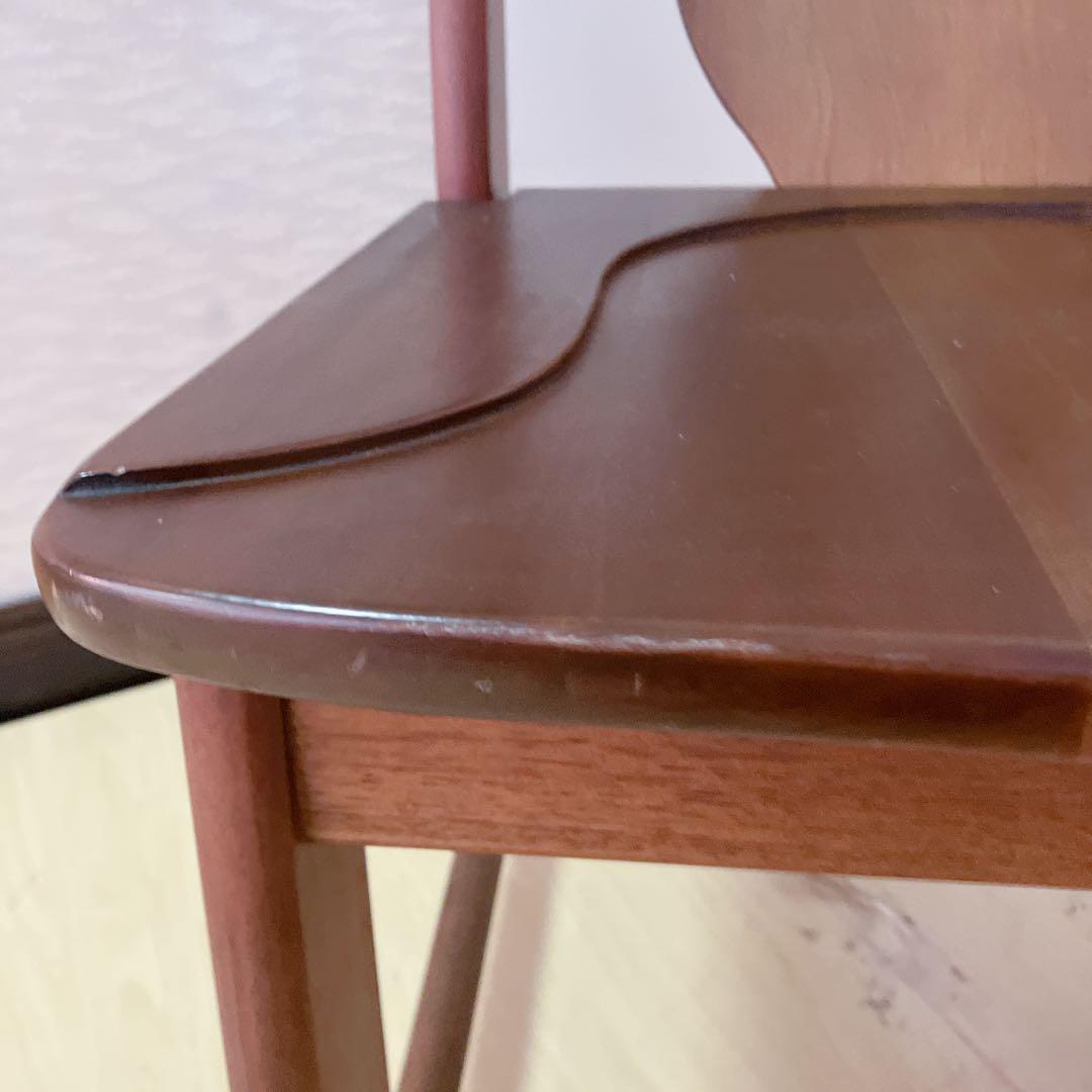 木製　ダイニングチェア　2脚セット　デザインチェア　アームレスチェア　ハート