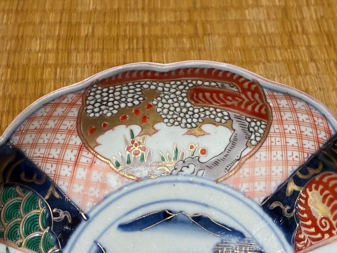 古伊万里 金彩 色絵 中皿 平皿 盛皿 三枚揃い 時代物